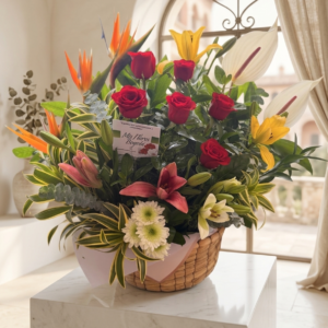 Canasta Tropical en Flores.